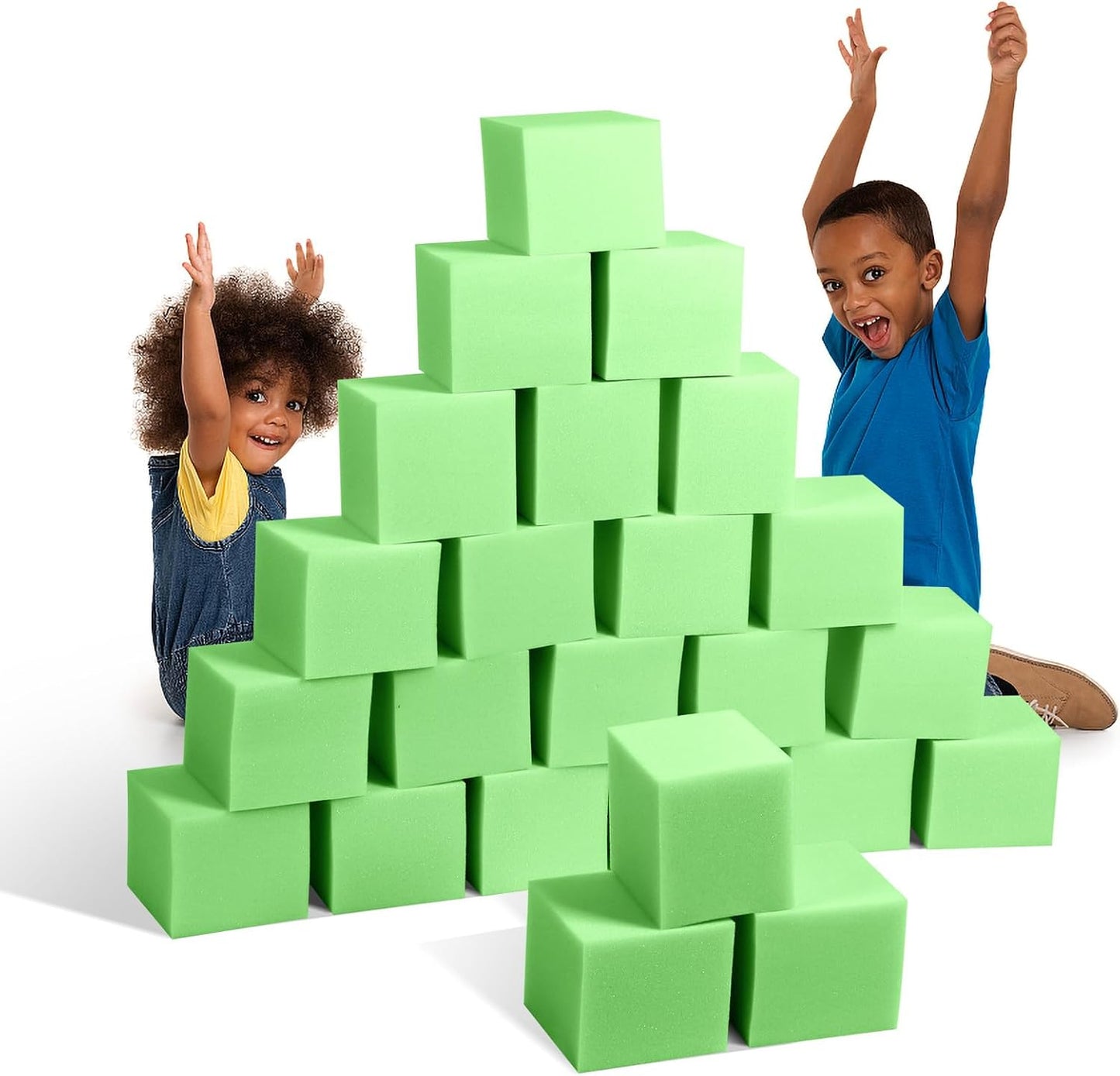 Foam Pit Cubes, 24 PCS 5 Inches Gymnastics Foam Blocks Trampoline Blocks, Multi-Sport Protective