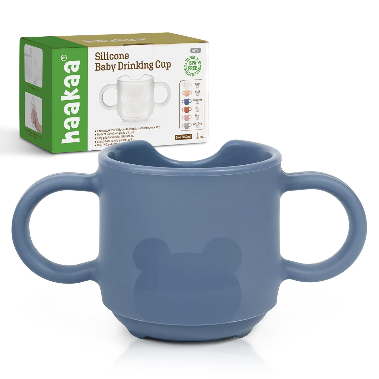 haakaa Silicone Toddler Cups, BPA Free Drop-Proof Training Cups for Baby 6 Months+, 5 Ounce