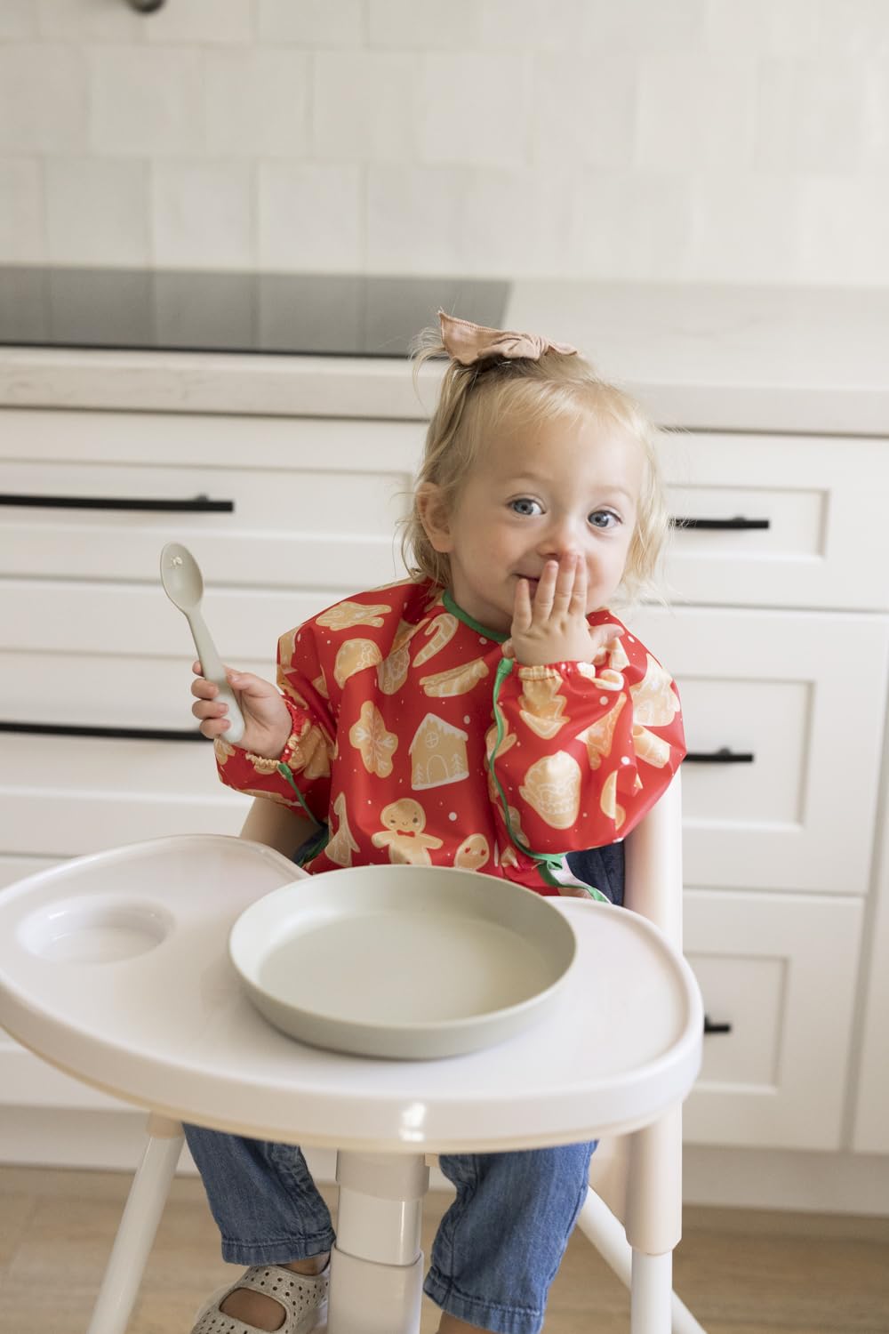 Tiny Twinkle Mess Proof Baby Bib,Waterproof Smock Baby Bib for Eating,Machine Washable Long Sleeve