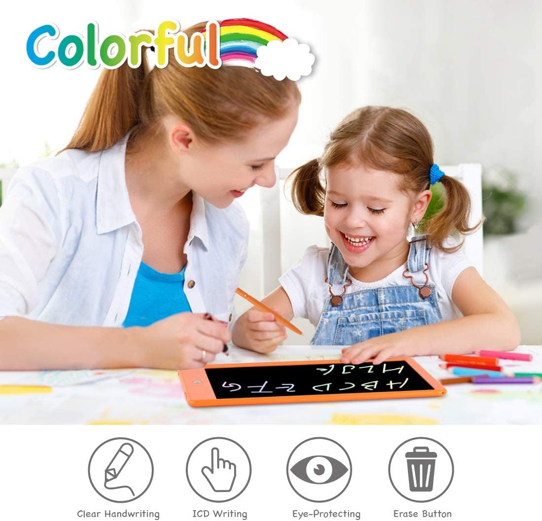 ORSEN LCD Writing Tablet 10 Inch, Colorful Doodle Board Drawing Tablet, Erasable Reusable Writing