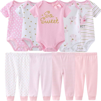 Baby Layette Set Baby Boys' 9-Piece Bodysuits Pants Set Toddler Girl Boy Unisex Baby Gift Sets