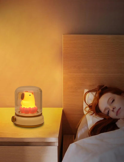 Lucky Capybara Night Light, Cute Lamp and Cozy Lighting,Rotate to Adjust Brightness,Rechargeable