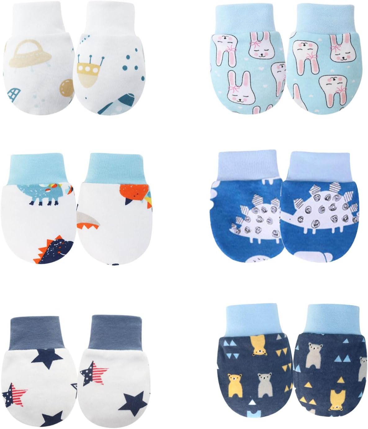 No Scratch Baby Mittens Newborn Infant Toddler Mittens Soft Elastic Wrist Gloves Mitten for 0-6