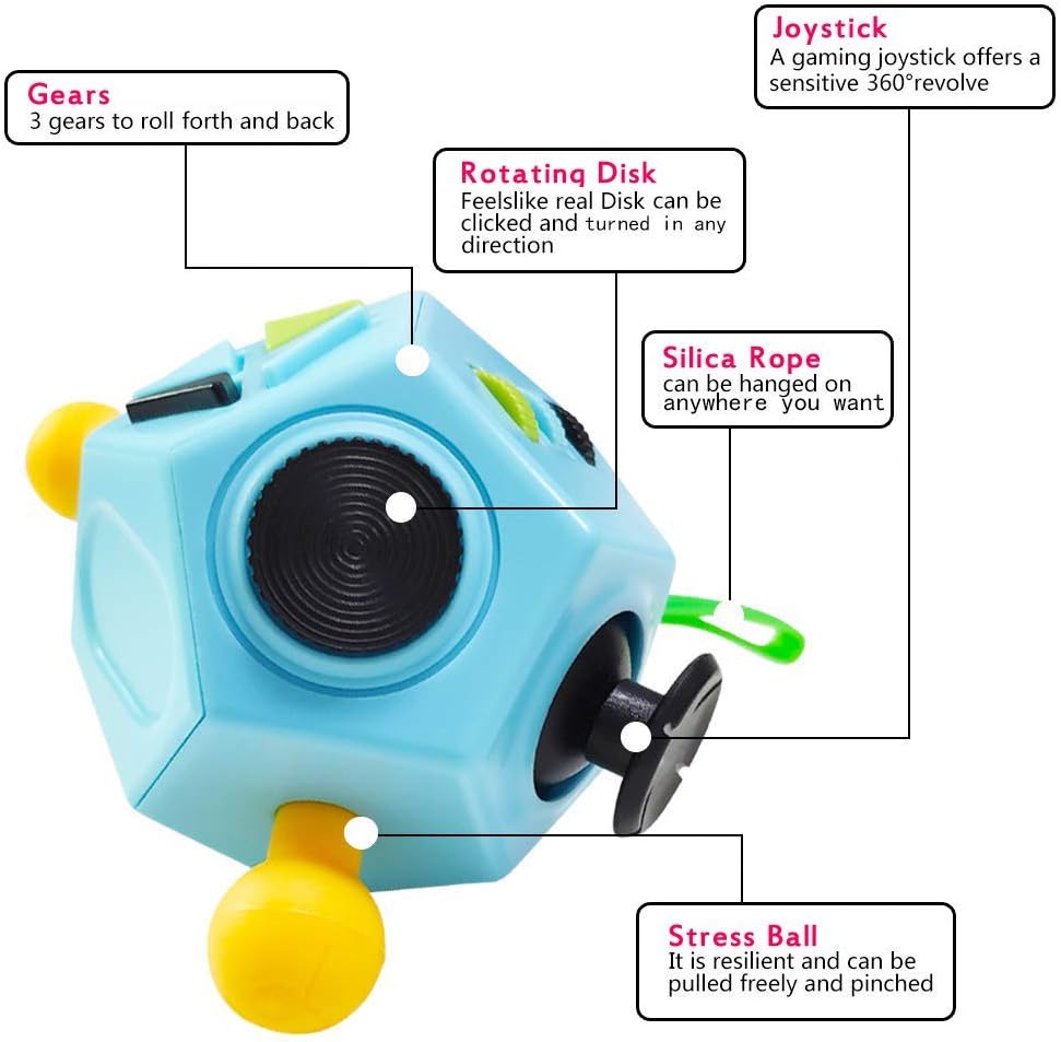 12 Sided Cube Toys,Fidget Toys Relief Stress and Anxiety Depression Anti for Kids and Adults with
