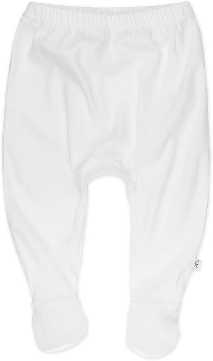 HonestBaby 3-pack Footed Pants Roomy Fit Pull on Bottoms 100% Organic Cotton for Infant Baby Boys