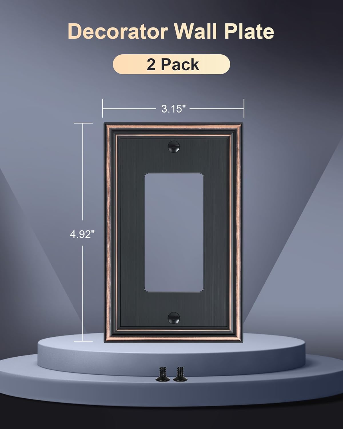 2-Pack Decorator Outlet Cover Plate, Aged Bronze Decorative Switch Plates and Outlet Covers