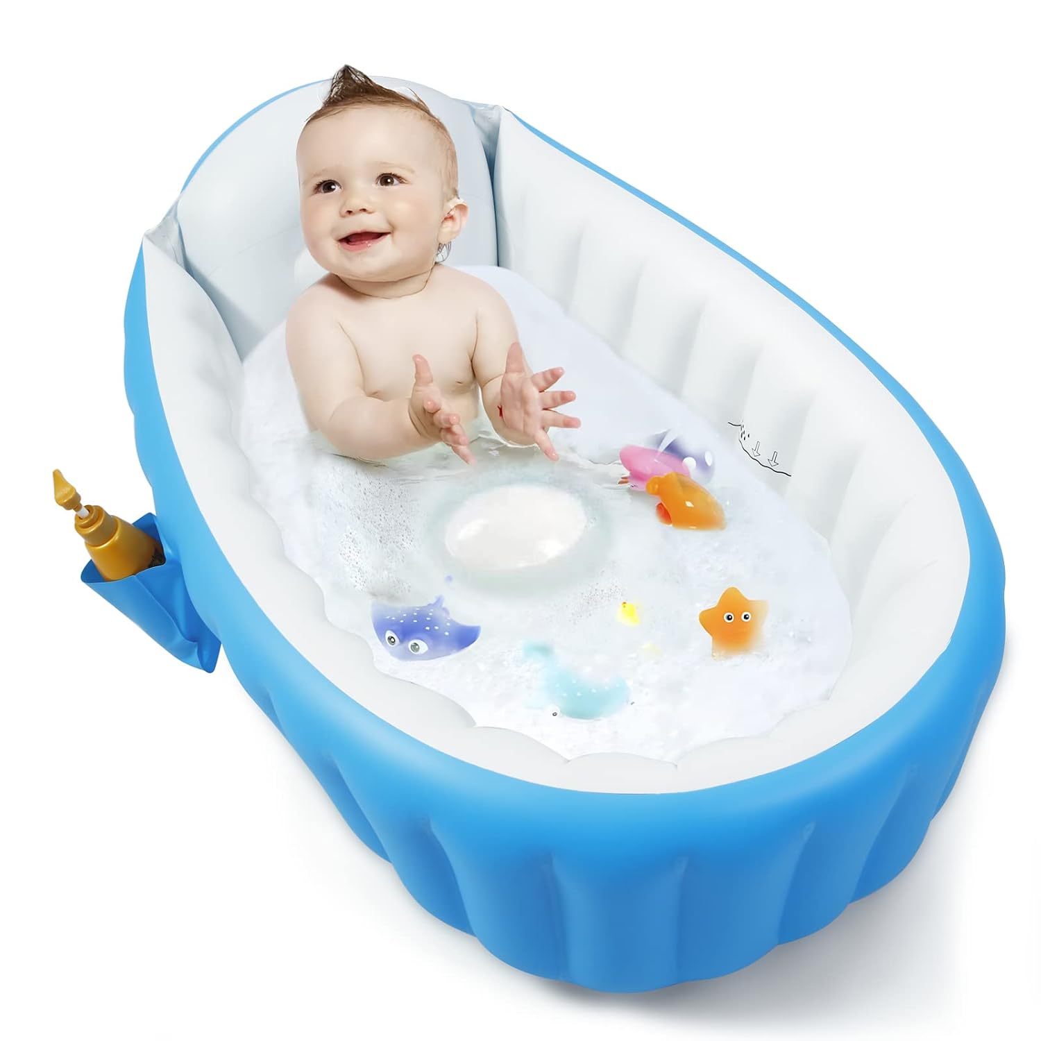 PandaEar Baby Inflatable Bathtub, Portable Travel Baby Infant Bath Tub Toddler Bathtub with Air