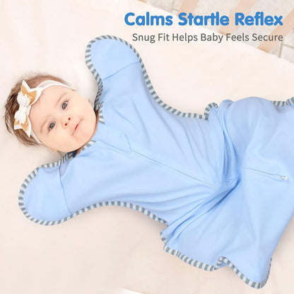 Transition Swaddle Baby Sleep Sack 0-3 Months Arms up Swaddles 2-Way Zipper 100% Cotton Arms