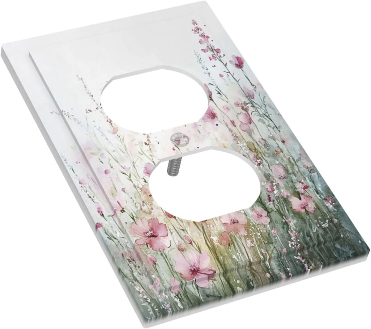 Outlet Covers Wildflower Botanical Watercolor Floral 1 Gang Duplex Light Switch Cover Decorative