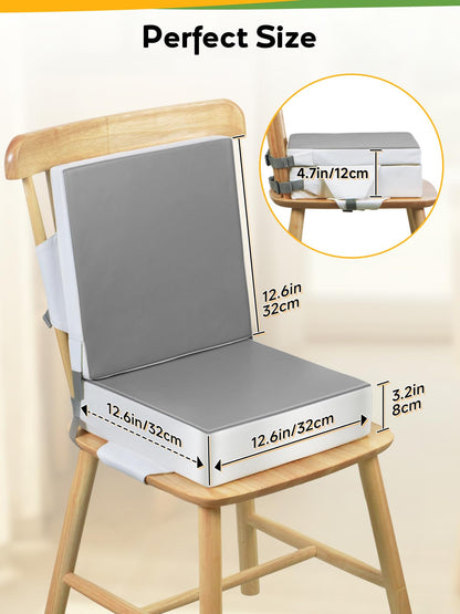 Booster Seat for Kitchen Chair - Toddler Booster Seat for Dining Table - PU Washable Double-Safety