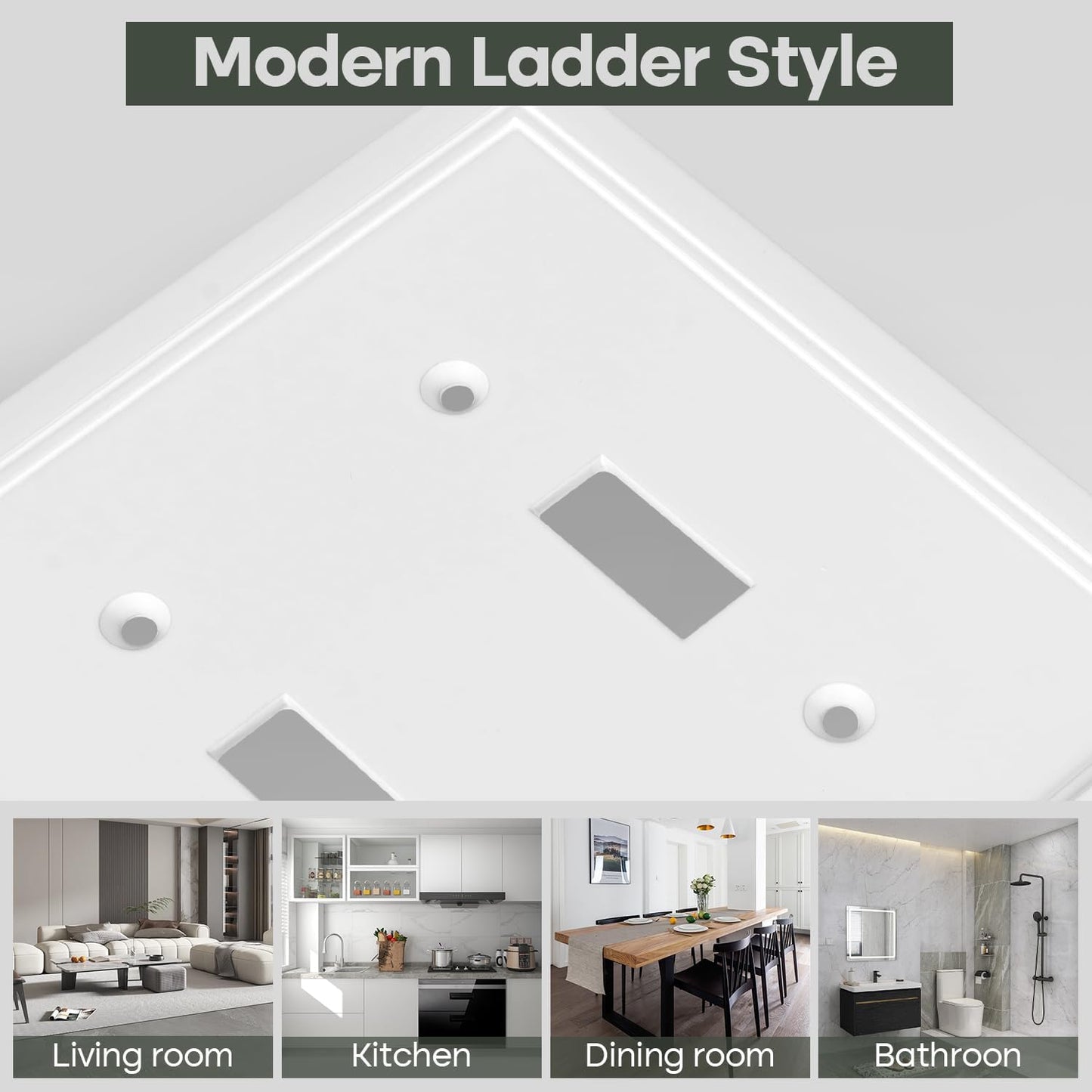 Double Toggle Light Switch Cover Plate White Classic Decorative Light Switch Plates Cover 2 Gang