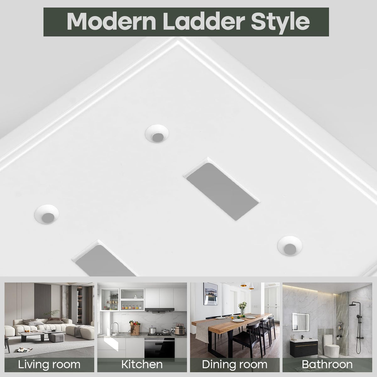 Double Toggle Light Switch Cover Plate White Classic Decorative Light Switch Plates Cover 2 Gang