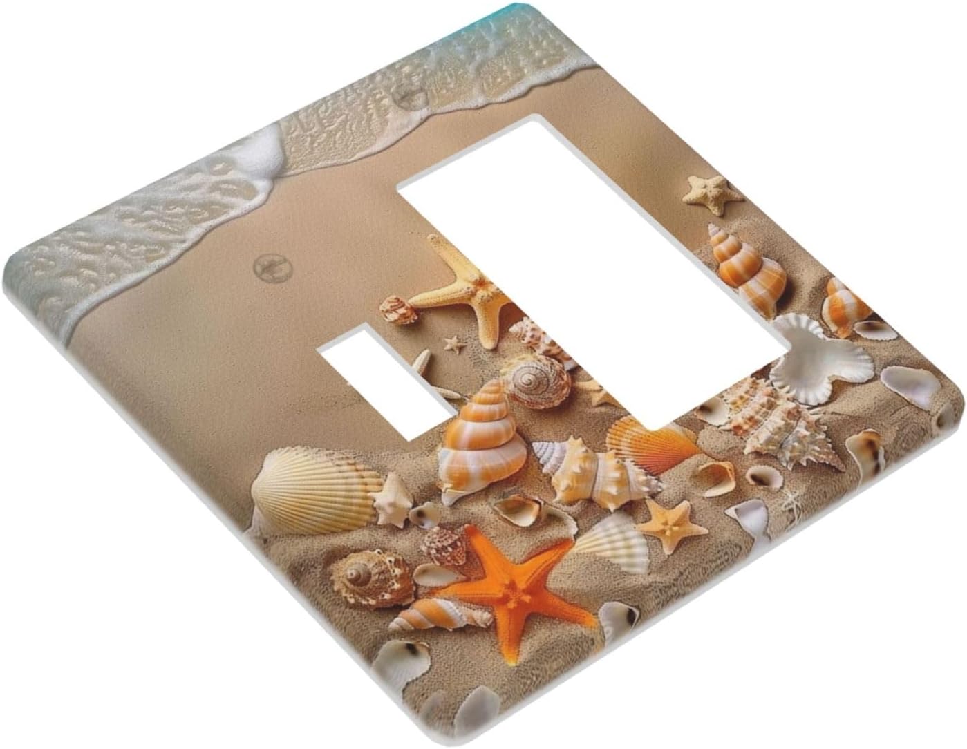 Decorative Outlet Covers Beachy Sea Ocean Seashell Starfish 2 Gang 1 Gang Wall Plate Cover Single