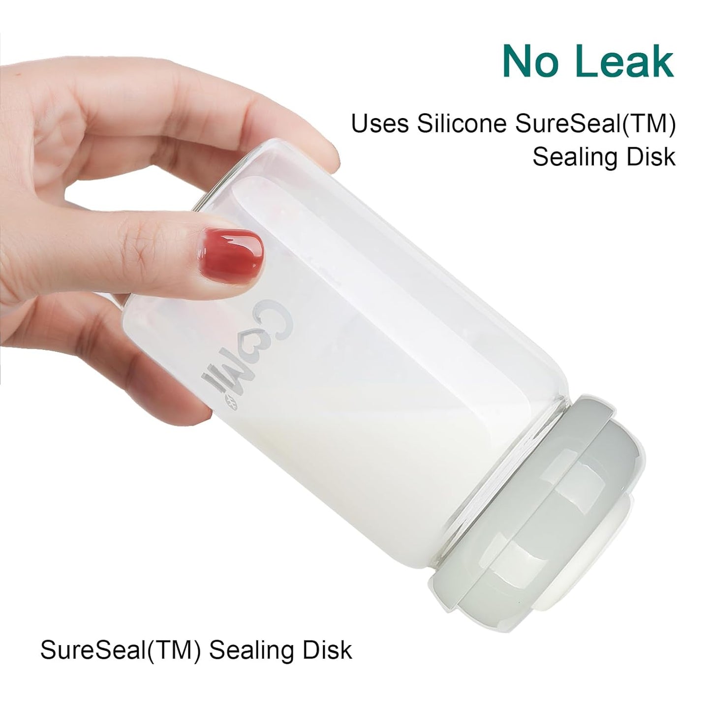 COMI Wide Neck Glass Breastmilk Collection n Storage Bottle, 6 Packs, 8oz with Screw Ring Sealing