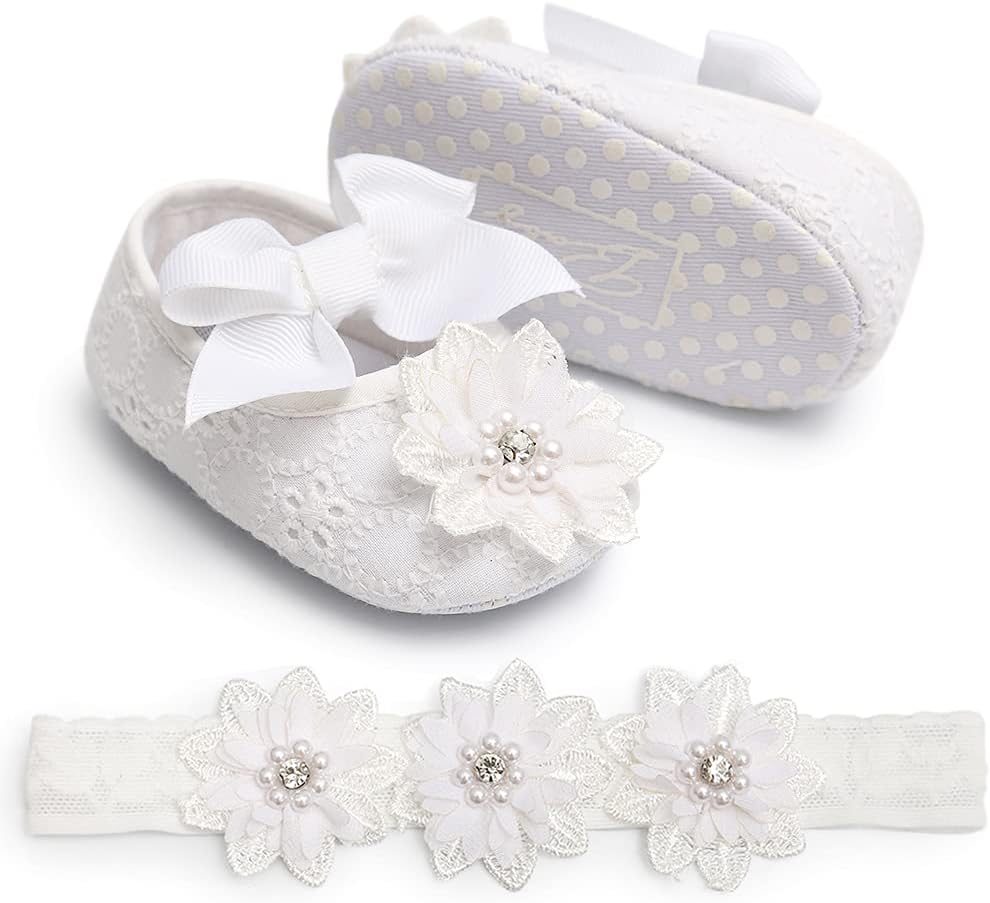 Baby Shoes Mary Jane Flats Non Slip Soft Sole Infant Toddler Sneakers First Walkers Party Christmas