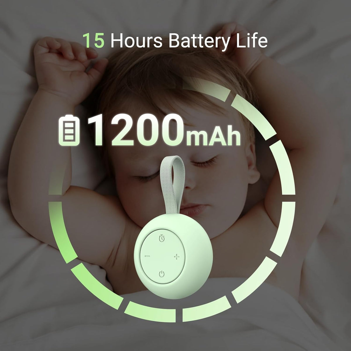 Portable Baby Sound Machine [White Noise for Babies Kids Adults][Sleep Soother][Timer Function][12