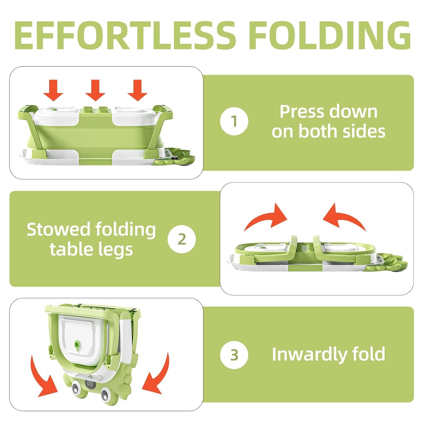 Collapsible Baby Bathtub for Newborns to Toddler with Real-time Temp Monitor & Floating