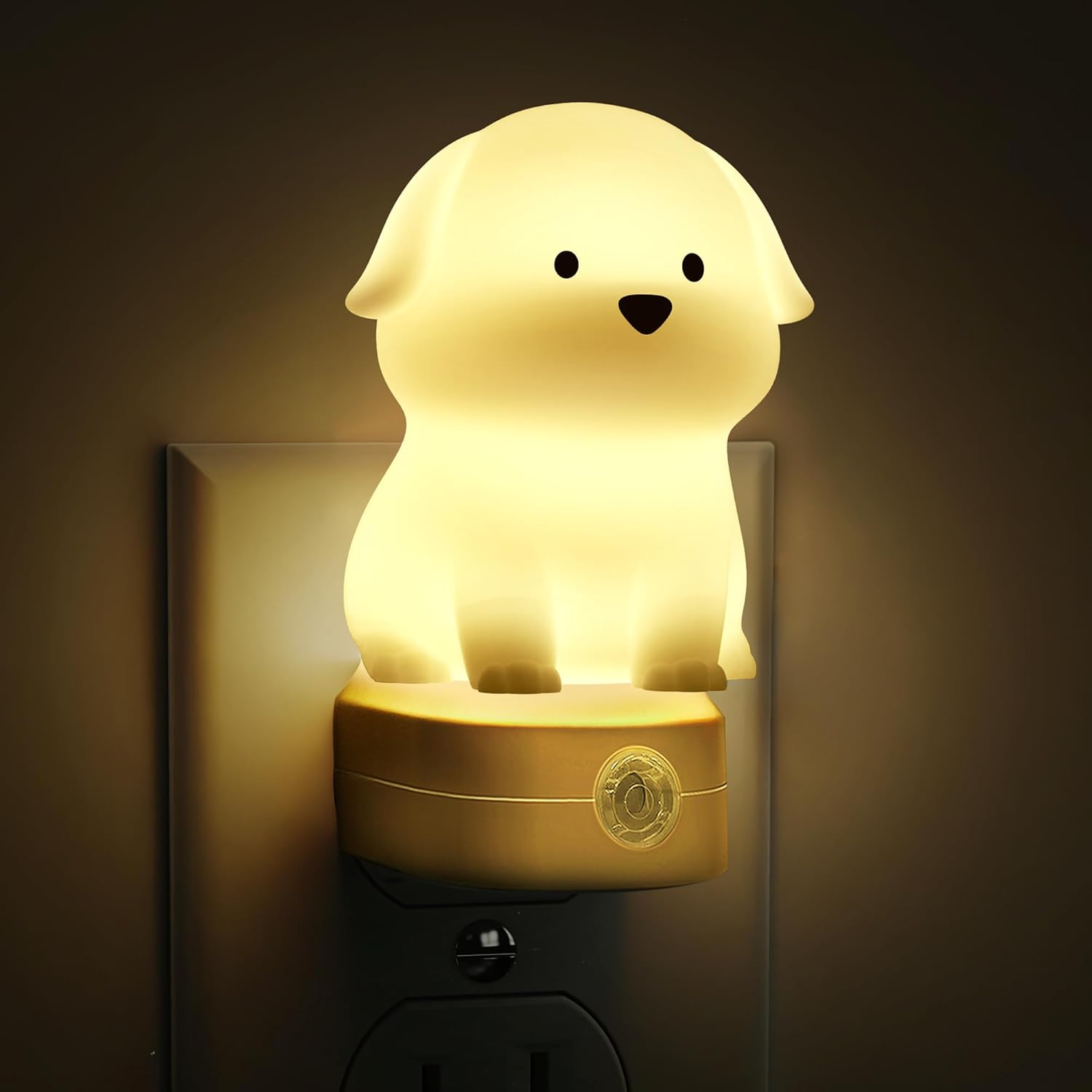 L LOHAS LED Plug in Night Light for Kids, 3D Cute Puppy Night Lights with Dusk to Dawn Sensor