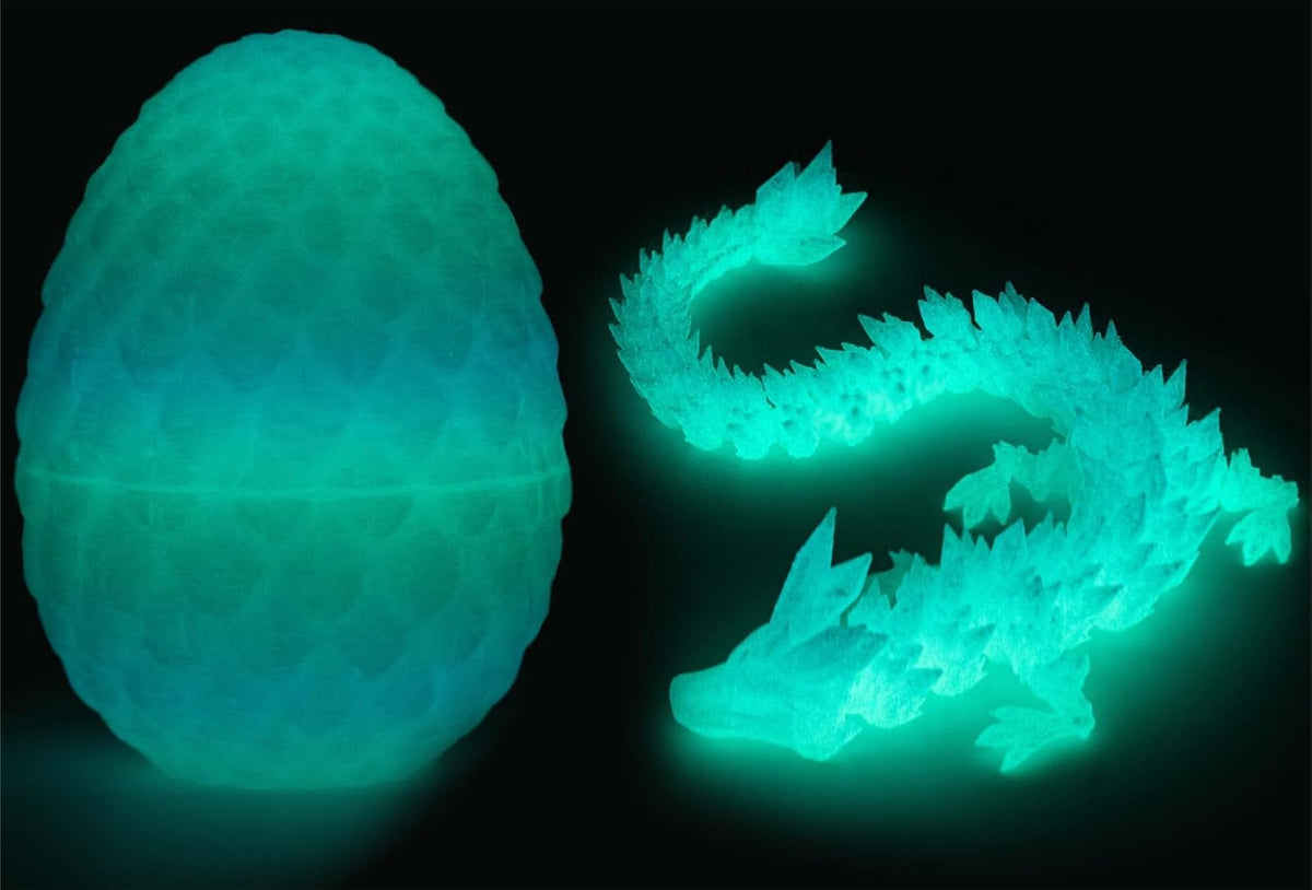 3D Printed Dragon Egg,Mystery Crystal Dragon Fidget Toys,Articulated Dragon,Home Desk Decor Easter