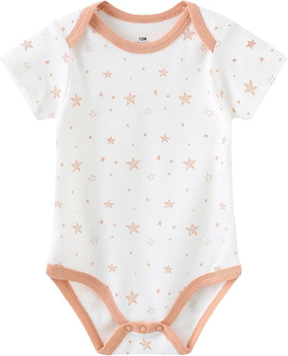 Baby Bodysuit Short Sleeve one-Piece Newborn Baby Clothes for Baby Boy and Girls