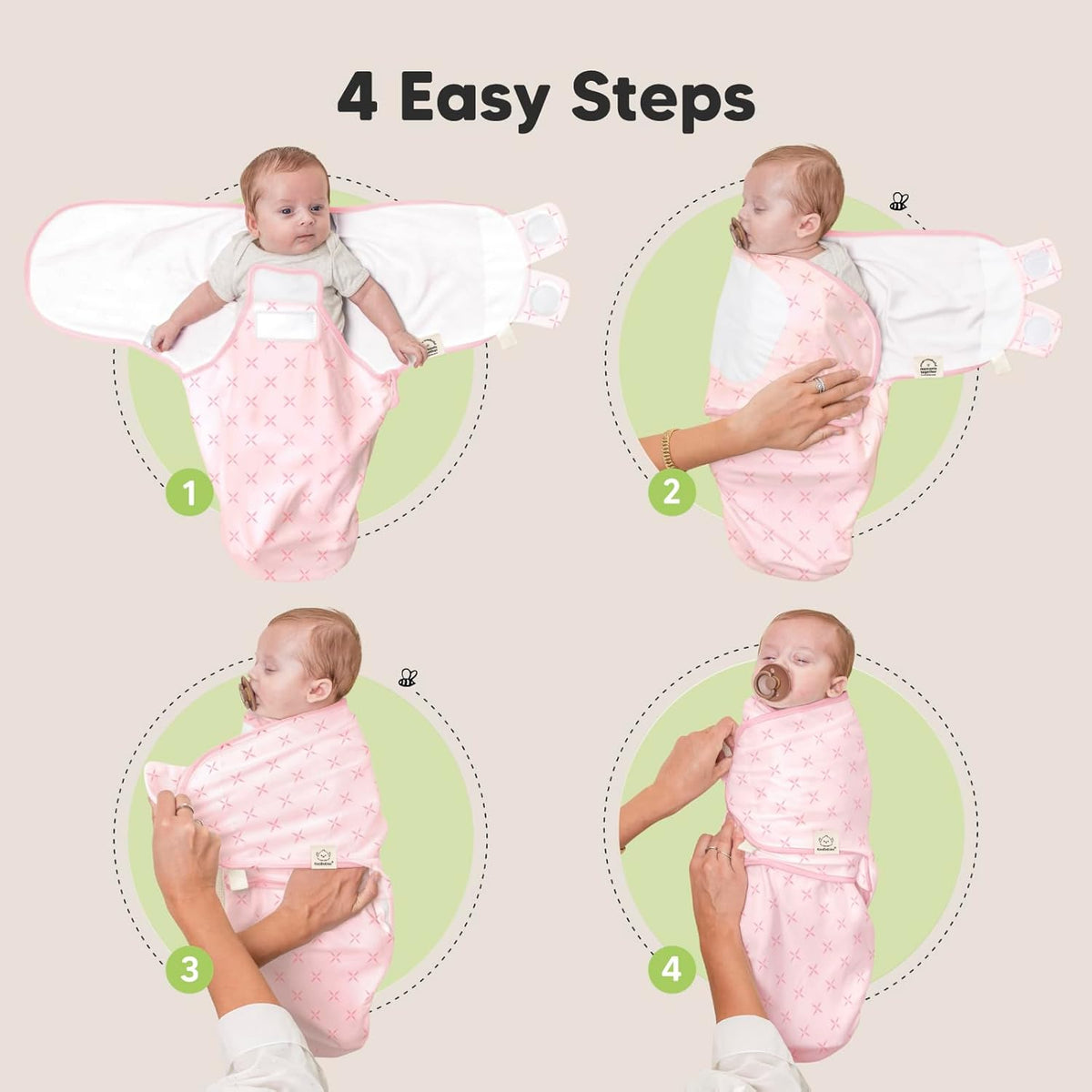 Baby Swaddle Sleep Sacks with Zipper - 3-Pack Swaddles for Newborns 0-3 Months, Infant, Baby Girls
