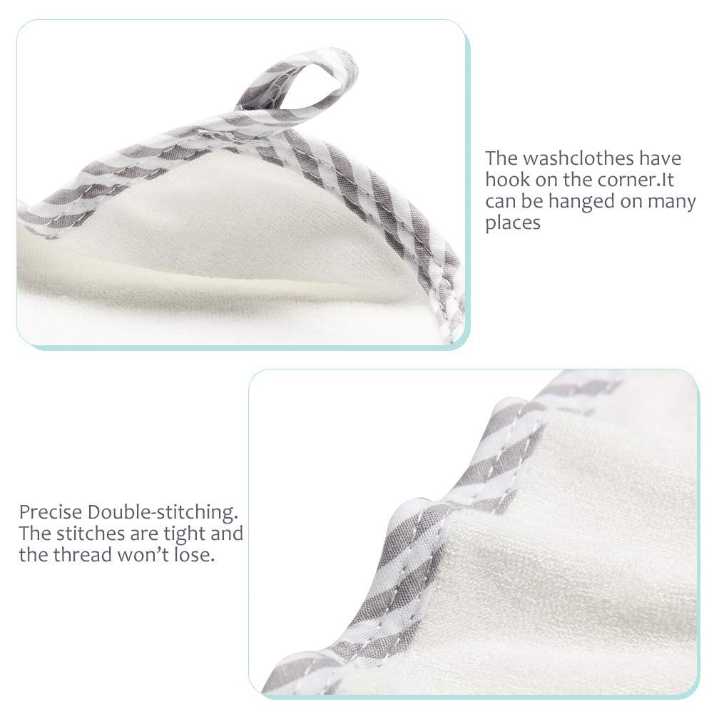 HIPHOP PANDA Baby Washcloths, Rayon Made from Bamboo - 2 Layer Ultra Soft Absorbent Newborn Bath