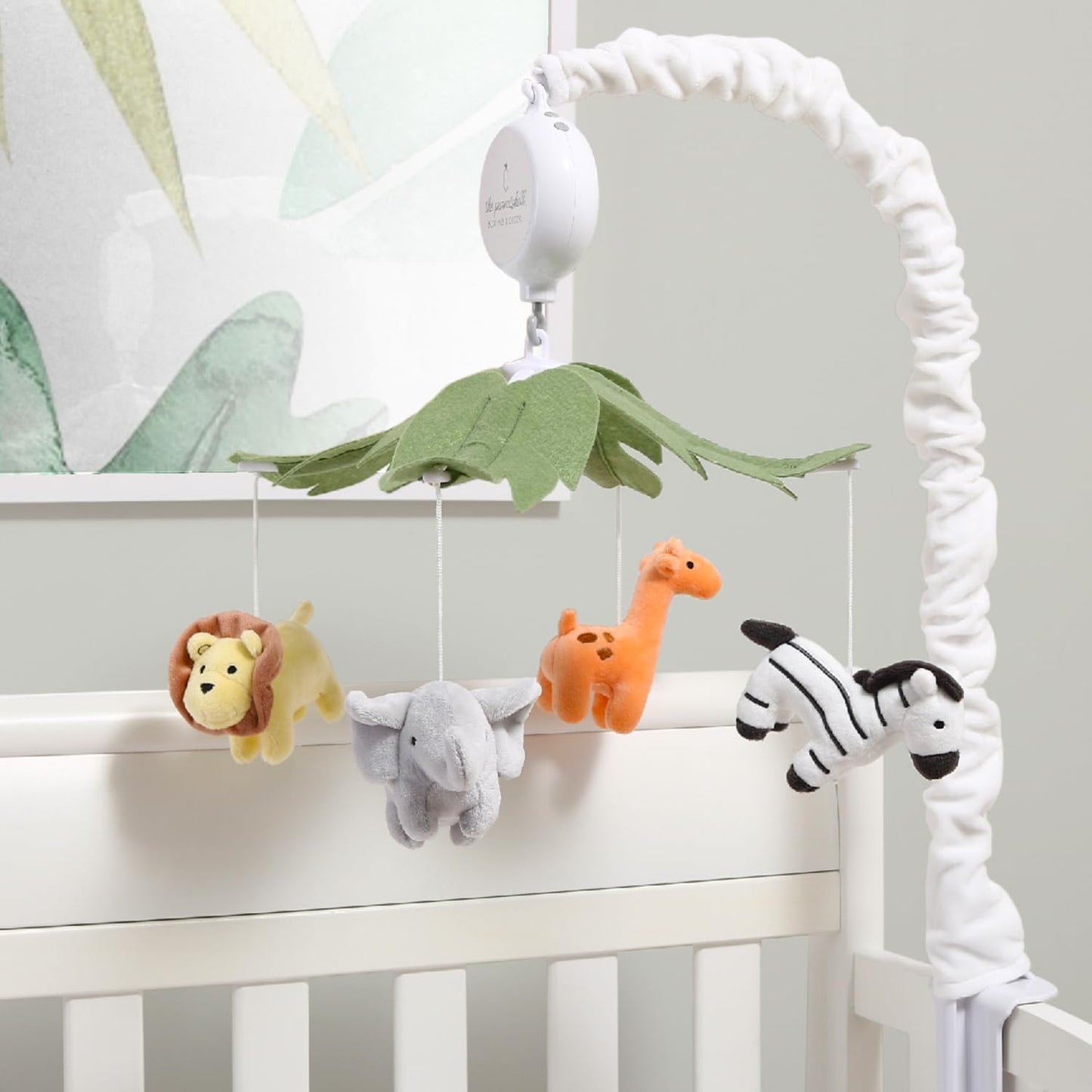 The Peanutshell Crib Mobile for Boys or Girls - White Musical Baby Crib Mobile with 12 Lullabies