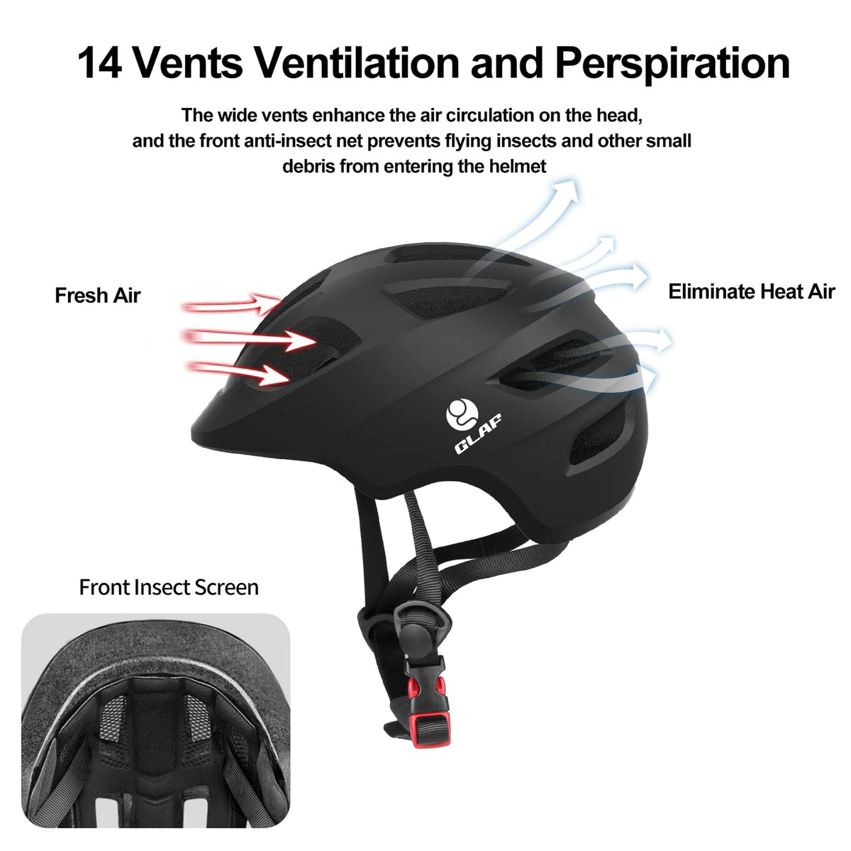 GLAF Baby Bike Helmet Toddler Helmets for 1+ Years Old, XS, Matte Black
