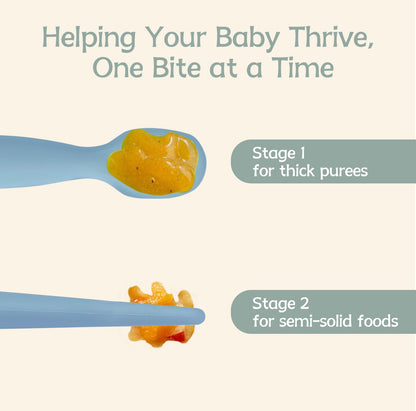 Eascrozn 6 Pack Silicone Baby Spoons Self Feeding 6+ Months Set BPA Free