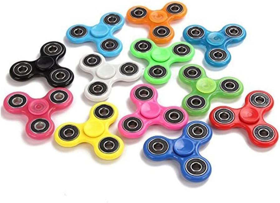 Fidget Hand Spinners 25 PC Color Bundle Bulk EDC Tri-Spinner Desk School Toy Anxiety Relief ADHD