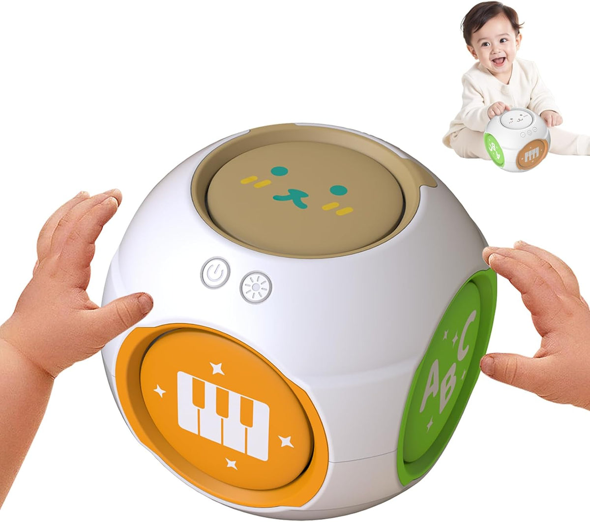 Bilingual Educational Baby Toy - Musical Learning Cube Baby Sensory Cube 6-in-1 with Lights Music