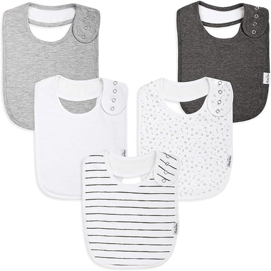 Organic Cotton Baby Bibs – Soft Teething & Drool Bib for Newborns & Toddlers – Hypoallergenic