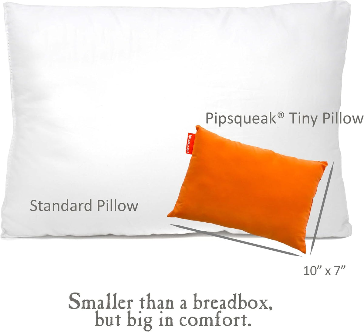 Pipsqueak Microfiber Pillow - Small, Mini, Tiny - 11 x 7 in - Perfect for Travel, Cars, Airplanes