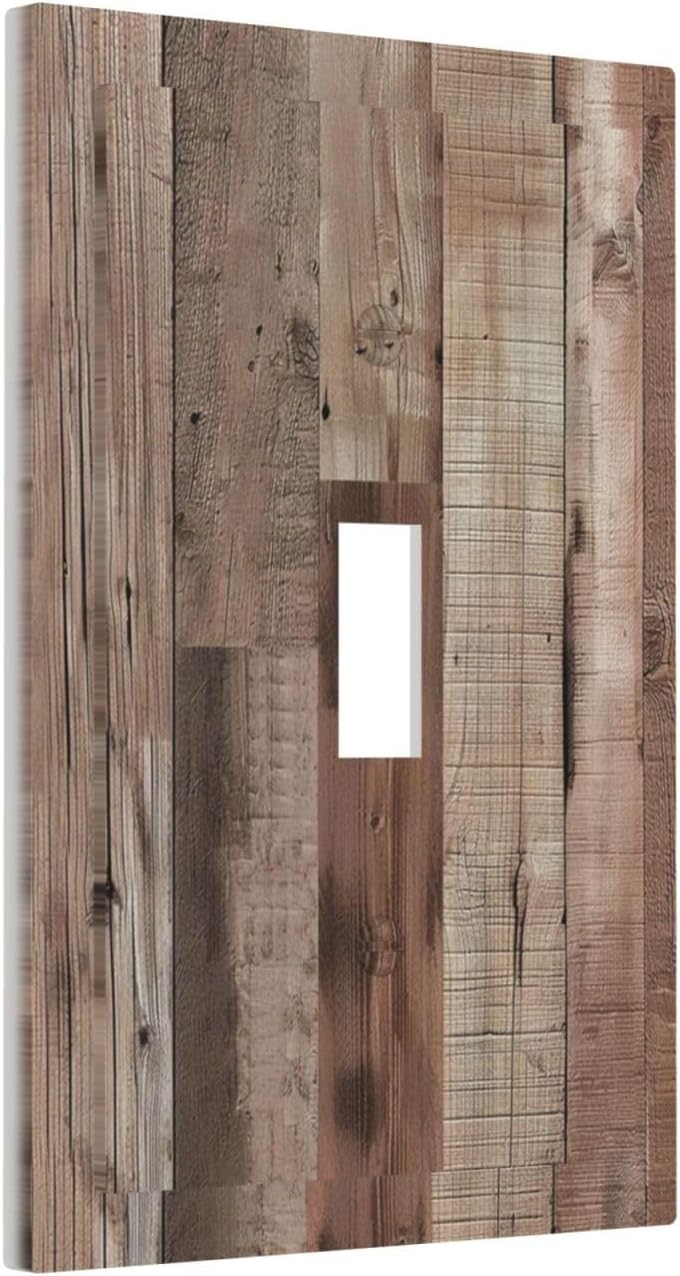 Decorative Switch Covers Plate Retro Wood Plank Vintaga Wooden Board 1 Gang Wall Plate Unique