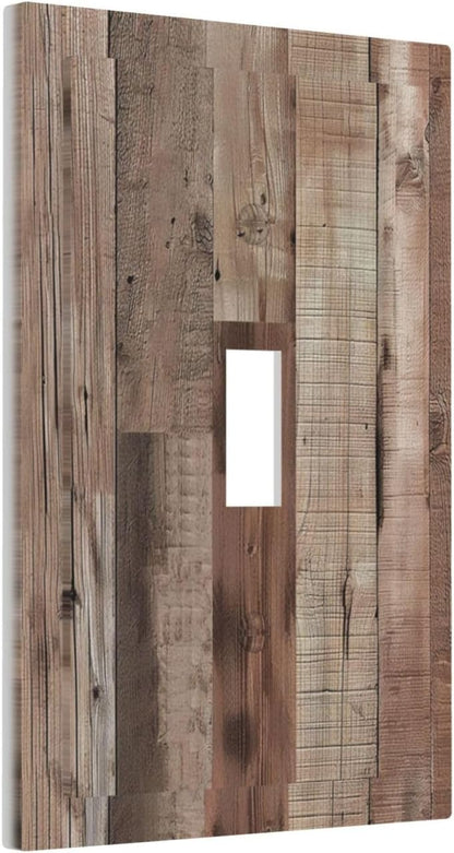 Decorative Switch Covers Plate Retro Wood Plank Vintaga Wooden Board 1 Gang Wall Plate Unique