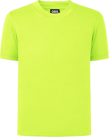 QBK 2T to Youth Neon Shirt Kids UPF 50+ Dry Fit Athletic Short Sleeve Rash Guard T Shirts for Boys