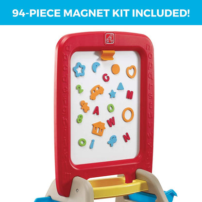 Step2 All Around Easel for Two, Kids Activity Table, Double-Sided Art Board, Made of Durable
