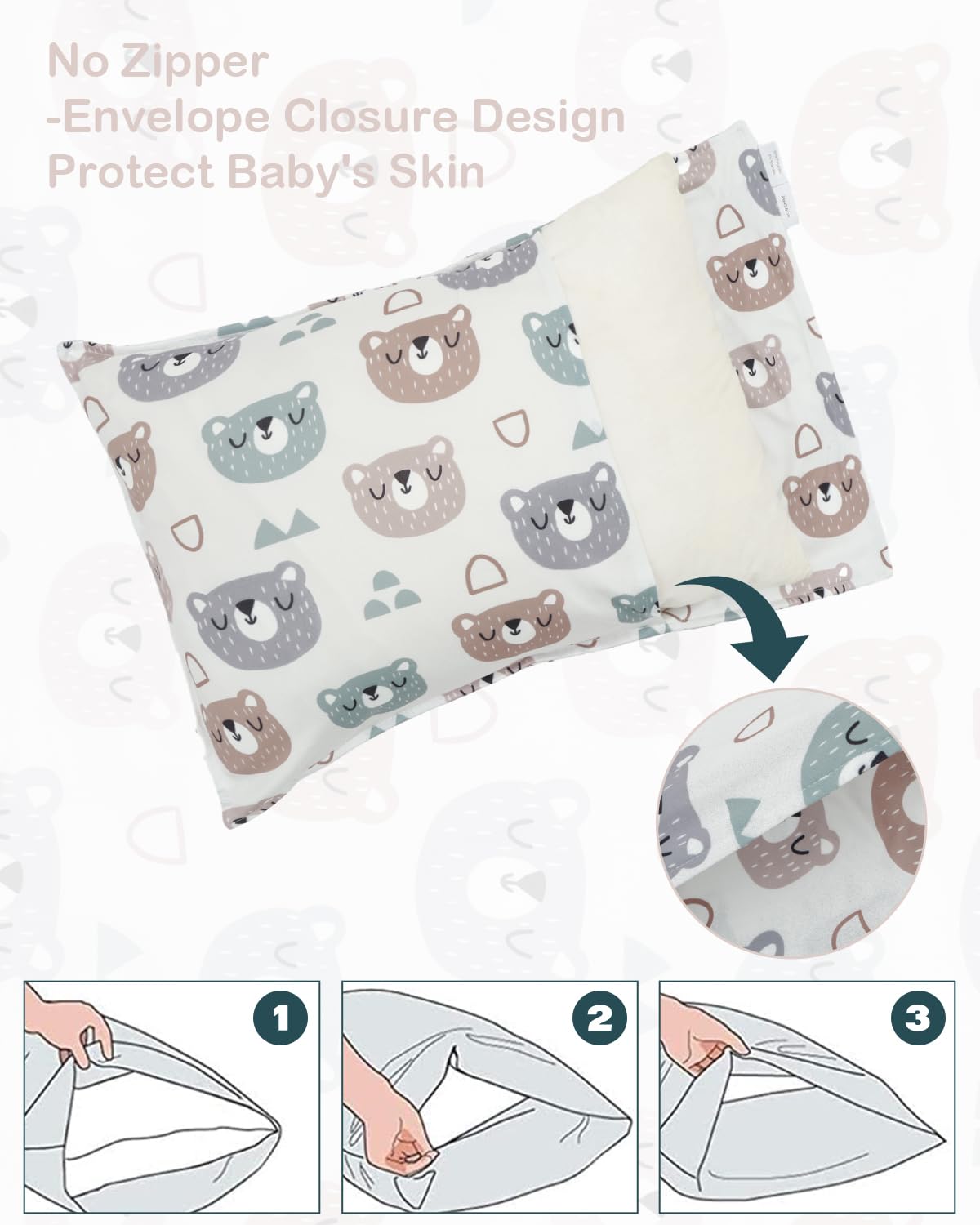 ALVABABY Toddler Pillowcases Stretchy Soft Kids Pillow Cover 2 Pack Fit 13"x 18" or 12"x16"