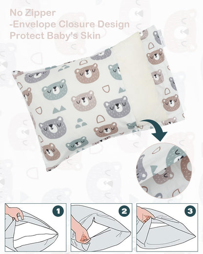 ALVABABY Toddler Pillowcases Stretchy Soft Kids Pillow Cover 2 Pack Fit 13"x 18" or 12"x16"