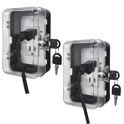 Child Proof Outlet Lock Box with 2 Durable Keys - Heavy Duty Safety Cover for Baby Proofing
