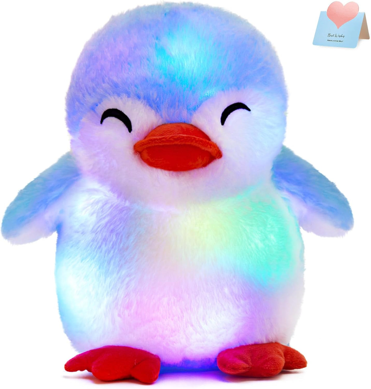 Glow Guards Light up Penguin Stuffed Animal Snuggle Soft Plush Toy with LED Night Lights Glow