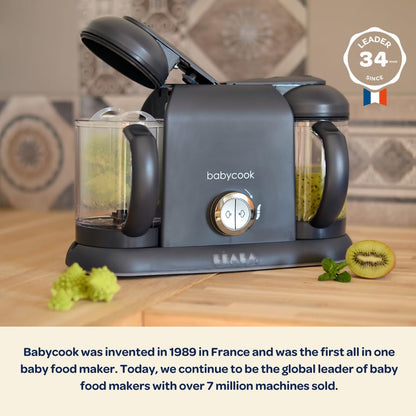 BEABA Babycook Duo 4 in 1 Baby Food Maker, Puree Steamer and Blender for Purees, Grinder with Auto