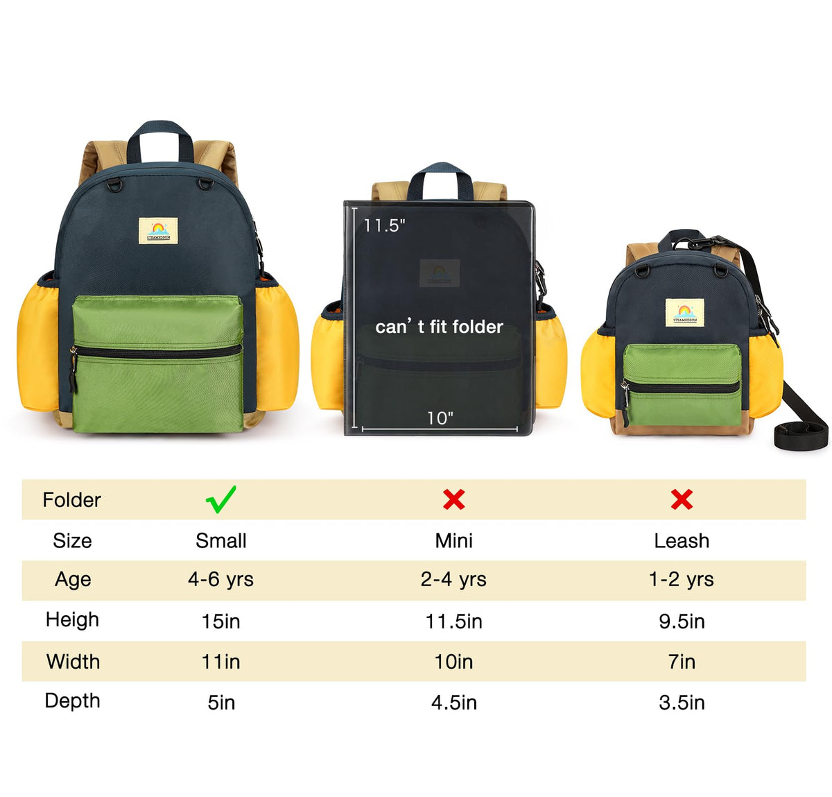 STEAMEDBUN Toddler Backpack for Boys 2-4: Kids Backpack Boys Girls - Preschool Kindergarten Daycare