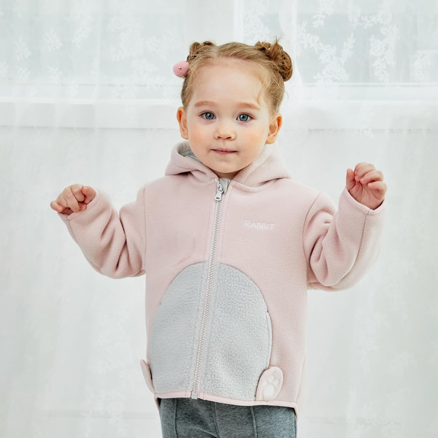 DAVE&BELLA Toddler Fleece Jacket, Baby Boys Girls Animal-shaped Hooded Zipper Long Sleeve Warm