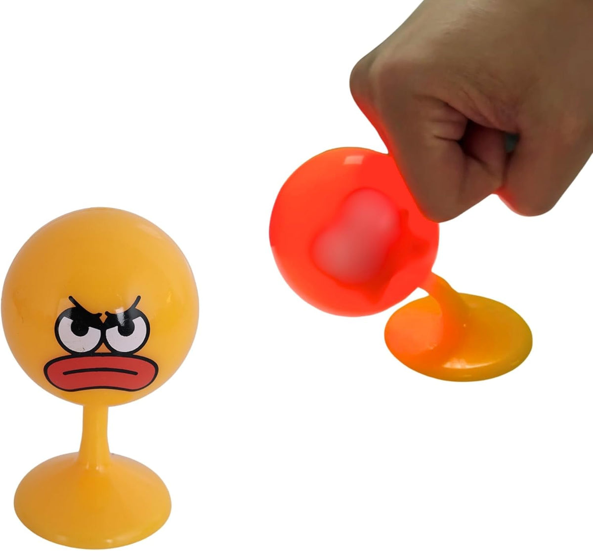 Desktop Punching Bag - 4.41 x 2.76 Inches, Light-Up Stress Relief Toy with Suction Cup Base