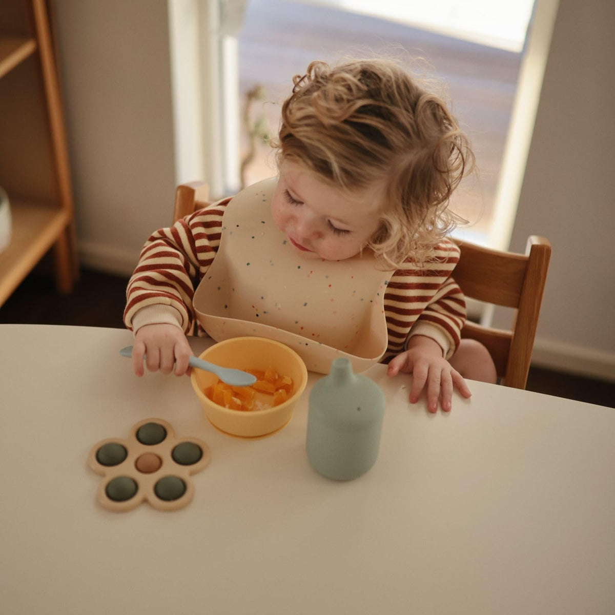 mushie Silicone Baby Feeding Spoons | 2 Pack (Ivory)