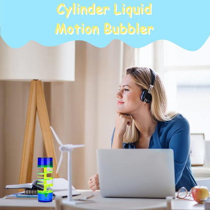 Liquid Motion Bubbler,1 Pack Cylinder Liquid Timer for Sensory Play,Calming Relaxing Fidget Water