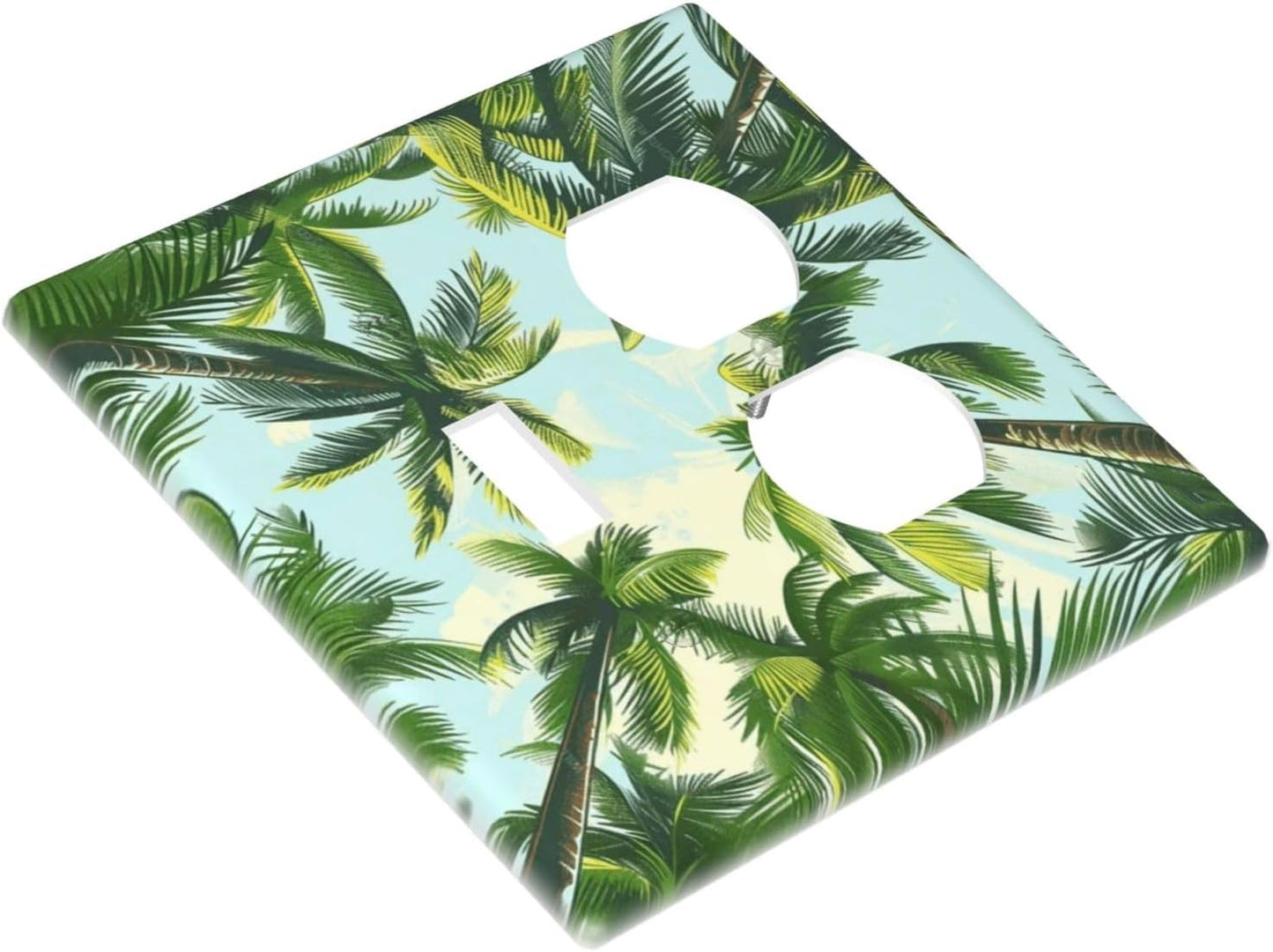 Summer Sky Coconut Palms Trees Green Plants Leaf Wallplates 1 Toggle 1 Duplex Switch Plate