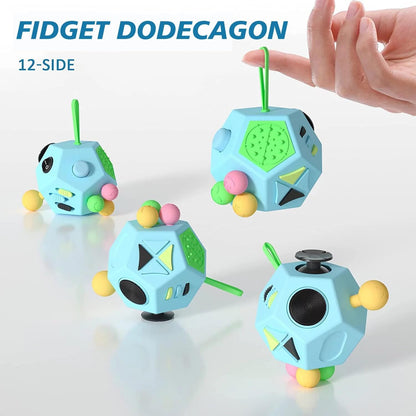 Fidget Dodecagon –12-Side Fidget Toys Cube Relieves Stress and Anxiety Anti Depression Cube for