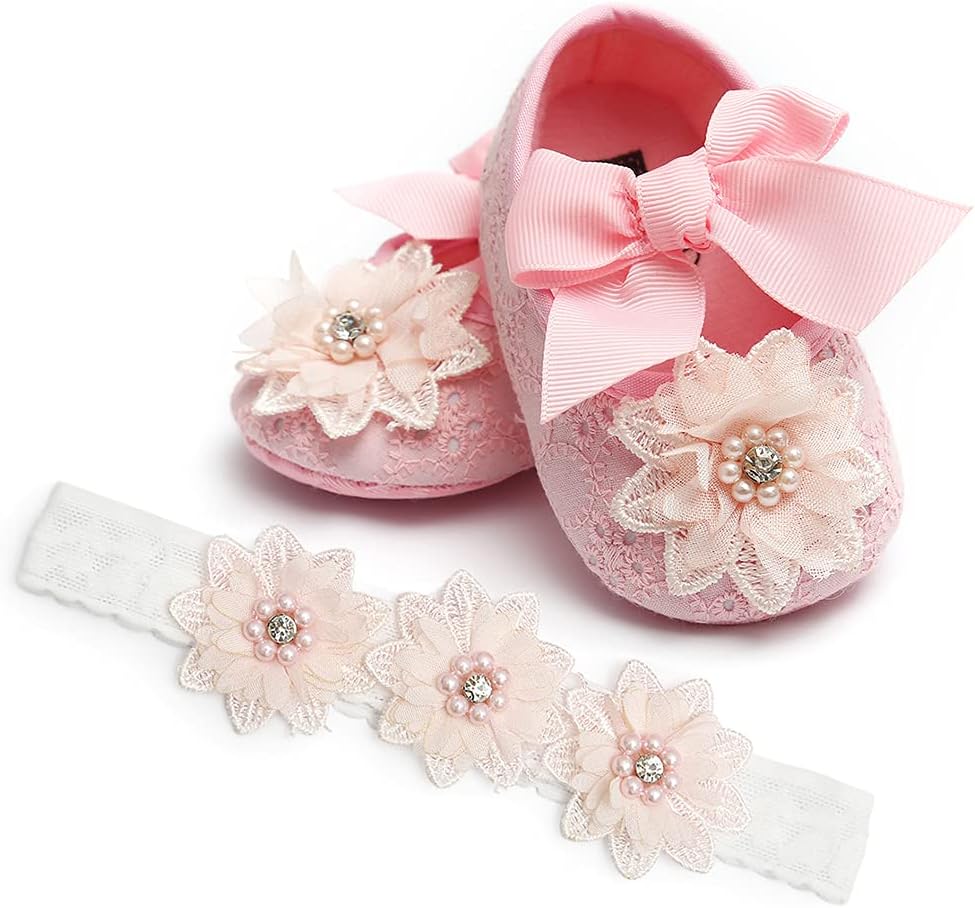 Baby Shoes Mary Jane Flats Non Slip Soft Sole Infant Toddler Sneakers First Walkers Party Christmas